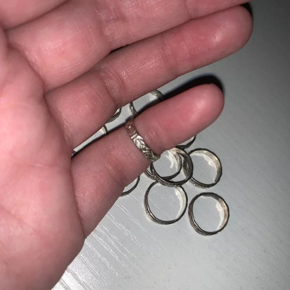 3/4 3mm Sterling Silver Floral Ring